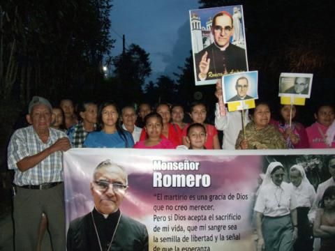 Romero vigil march Monte San Juan parishioners El Salvador 2108