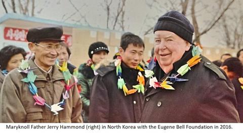 Maryknoll Fr. Jerry Hammond (right) in North Korea