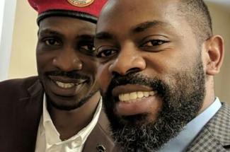 Bobi Wine and Léonce Byimana, executive director of Torture Abolition and Survivors Support Coalition International (TASSC) in Washington, D.C., September 13, 2018.