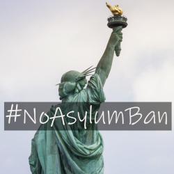 Statue of Liberty image, #NoAsylumBan